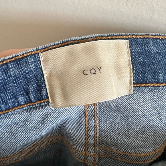 CQY Denim Blue Designer Slim Straight Classic Jeans size 25 EUC - Picture 5 of 7